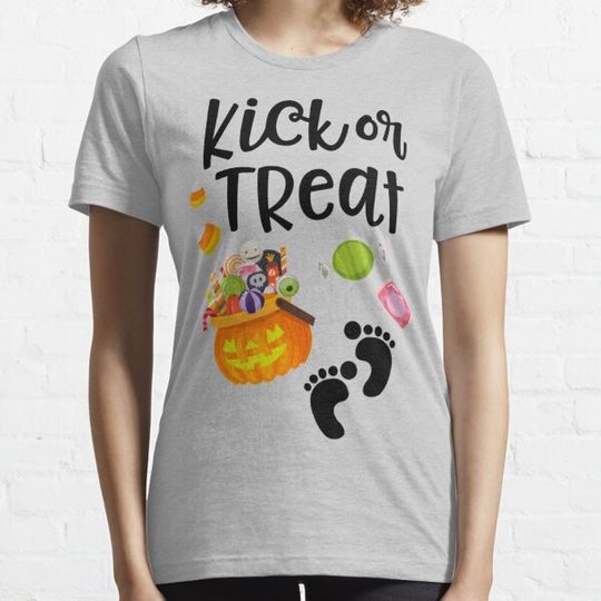 Discover Kick Or Treat Halloween Party Mommy Cute Fall Pregnancy Gift Long Sleeve T-shirts