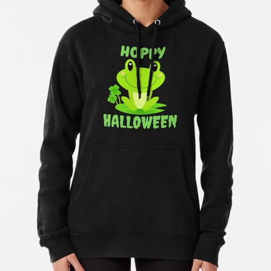 Discover Hoppy Halloween, Cute Frog Halloween Pun Hoodies