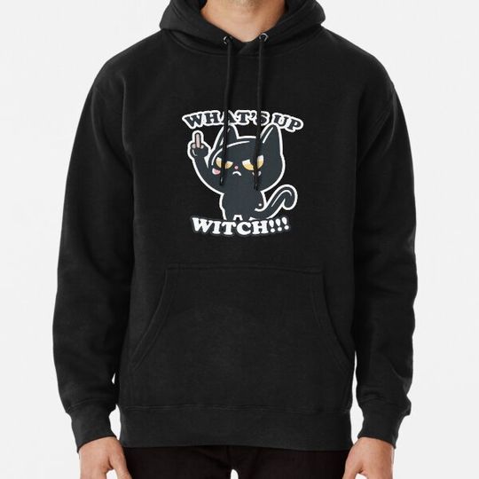 Discover What's Up Witch - Cute Cat Halloween Pun Hoodies