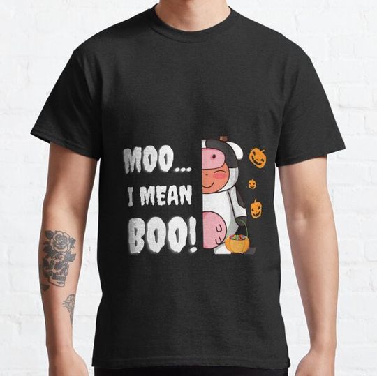 Discover Moo I Mean Boo cute cow kids Funny Halloween T-shirts