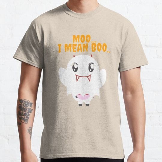 Discover Moo I Mean Boo Funny Cow Halloween T-Shirt