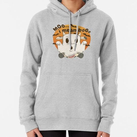 Discover Moo I Mean Boo Funny Ghost Cow Halloween Hoodies
