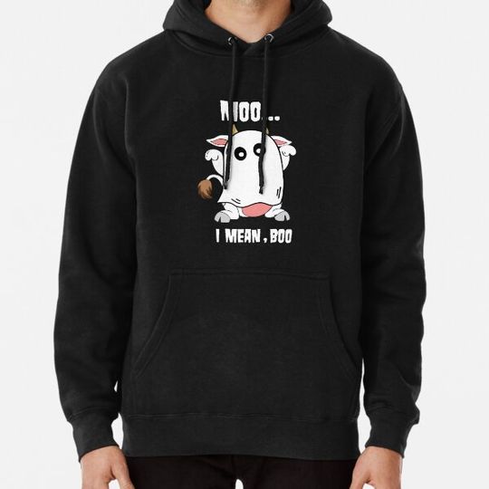 Discover Moo I Mean Boo Ghost Cow Ghost Cow Halloween Farmer Hoodies
