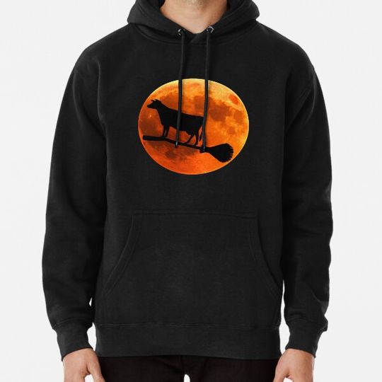 Discover Cow Silhouette Moon Halloween Hoodies