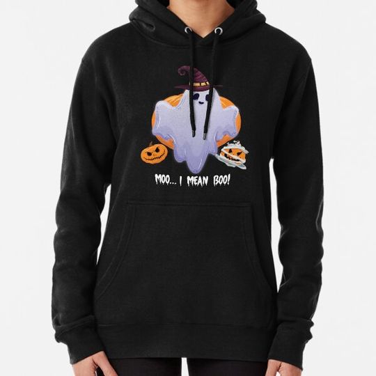 Discover funny halloween t-shirt moo i mean boo Hoodies