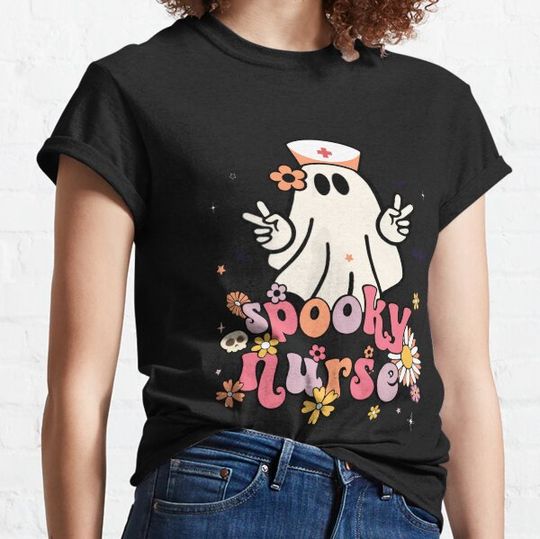 Discover Floral Spooky Nurse Ghost Student Halloween T-shirts