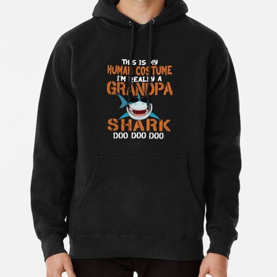 Discover Human Costume Grandpa Shark Halloween Costume Shirt Hoodies