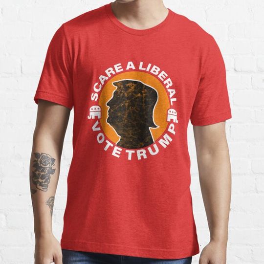 Discover Halloween Scare A Liberal Vote Trump Orange Silhouette T-shirts