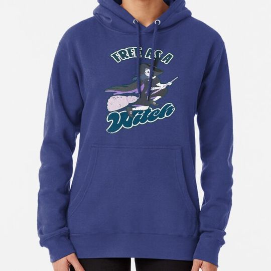 Discover Free As A Witch - Distressed Blue Halloween Witch Hoodies