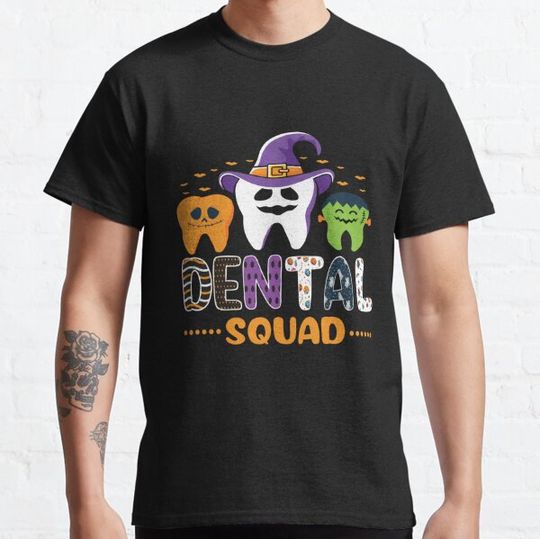 Discover Dental Squad Costume Trick Or Teeth Denstist Halloween Ghost T-shirts