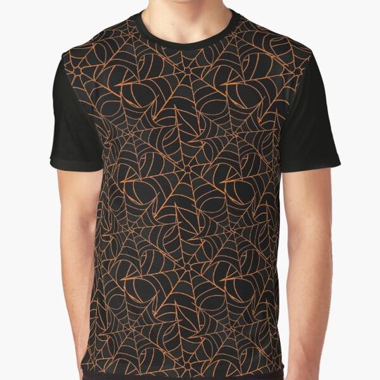 Discover Black and orange Halloween web pattern- P78 T-shirts