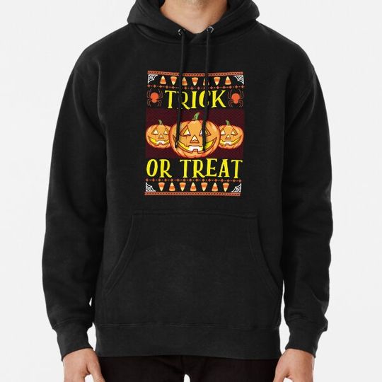 Discover Ugly Halloween Trick or Treat Pumpkin Group Matching Hoodies