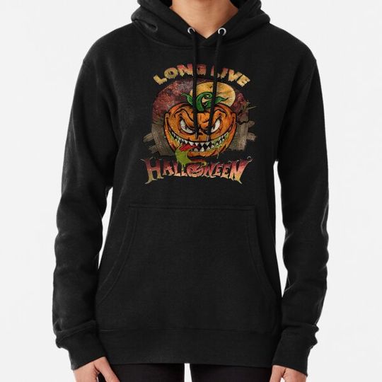 Discover Long Live Halloween Moon Bats Pumpkin Trick Or Hoodies