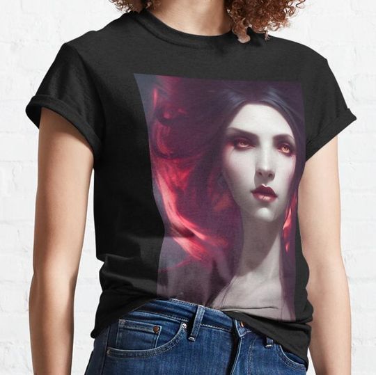 Discover Sexy Brunette Vampire Seductress Artwork T-shirts