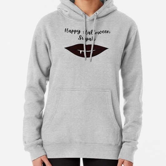 Discover Happy Halloween Sugah Vampire Teeth Mouth Black Lips Hoodies