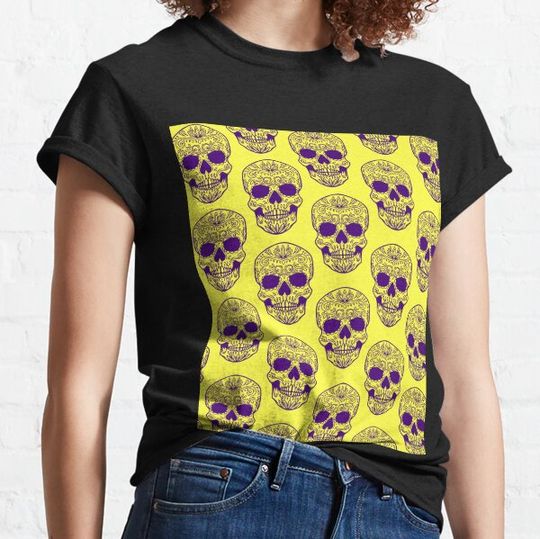 Discover skeleton pattern | vintage pumpkin skull head | halloween T-shirts
