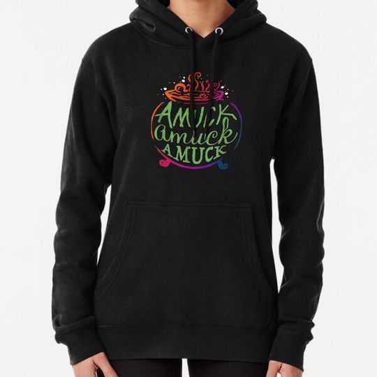 Discover Funny Witch Halloween Gift Hoodie with Amuck Quote