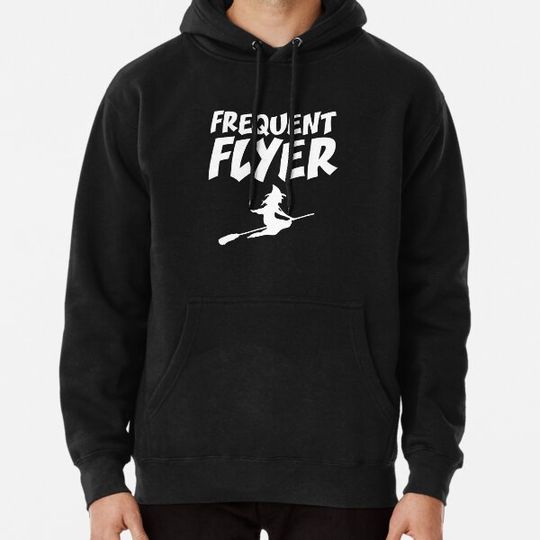 Discover Funny Halloween Witch Frequent Flyer Hoodies