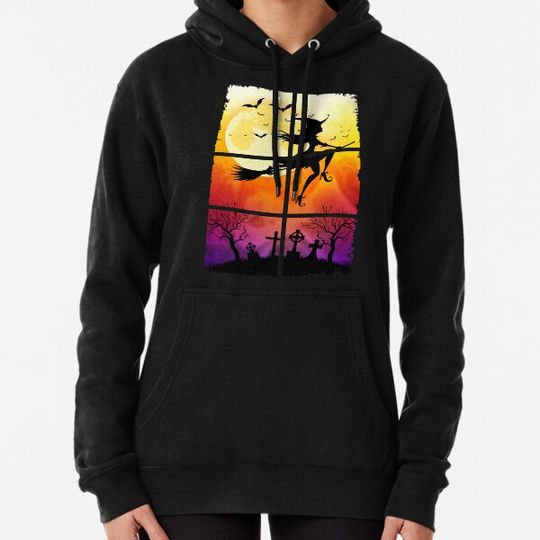 Discover Creepy Window, Frequent Flyer Witch, Cemetery & Spooky Moon Hoodies