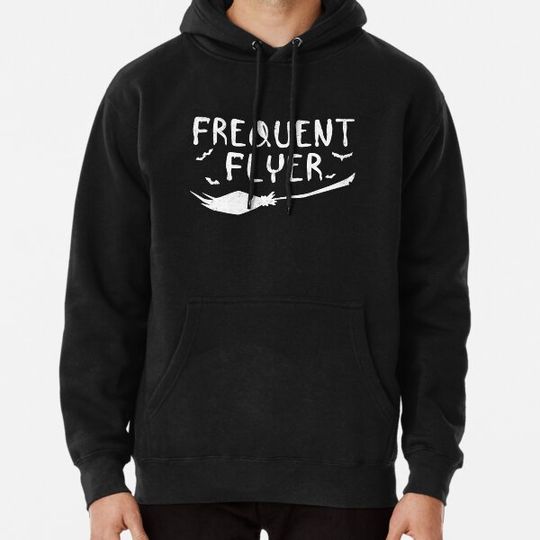 Discover Scary Frequent Flyer Witch Gift Halloween Witch Costume Hoodies