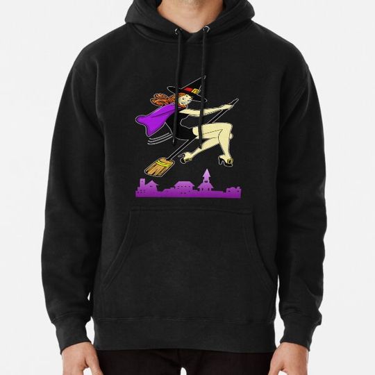 Discover Witch driving broomstick Hoodies