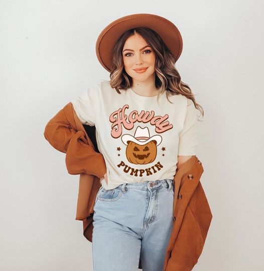 Discover Howdy Pumpkin Tshirt, Halloween Shirt, Shirt for Fall, Pumpkin Shirt, Tshirt for Halloween, Tshirt for Fall