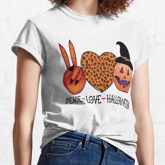 Discover Peace love halloween pumpkin heart T-shirts