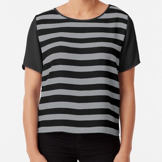 Discover Black and Grey horizontal stripes - Classic striped pattern by Cecca Designs T-shirts
