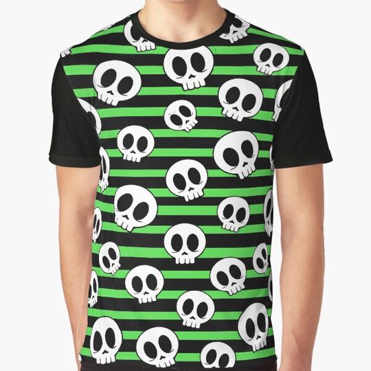 Discover Cute Spooky Halloween Skulls Neon Green T-shirts