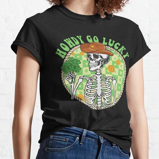 Discover Howdy Go Lucky Western Skeleton T-shirts