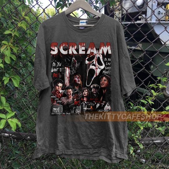 Discover Scream Halloween T-Shirt with Ghostface