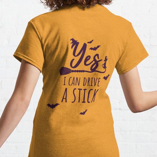 Discover Yes I Can Drive A Stick Funny Halloween Logo T-shirts