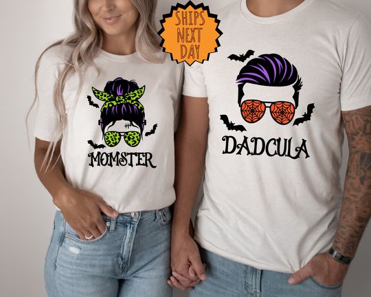 Discover Momster Shirt, Dadcula T-Shirt, Matching Halloween T-Shirt, Spooky Halloween Party, Family Tee Shirt, Gift For Mom, Present For Dad