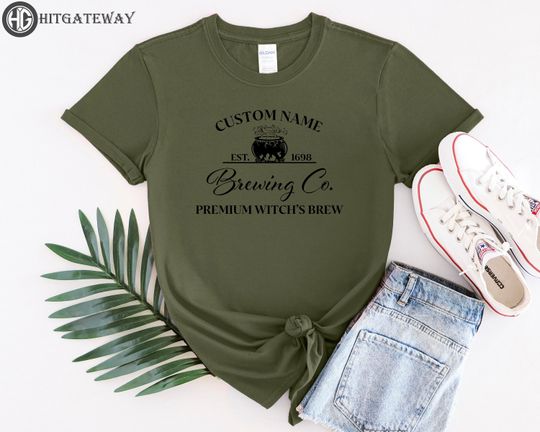 Discover Funny Witches Custom Brewing Co Halloween Shirt