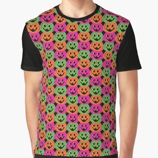 Discover Colorful Halloween Jack O Lantern/Pumpkin Pattern T-shirts