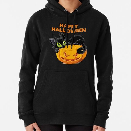 Discover Happy Halloween cat Hoodies