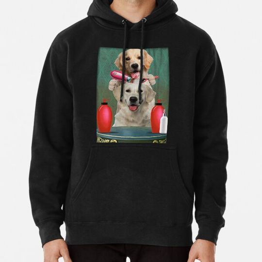 Discover Cute Funny Golden Retriever dog hair-drying dog couple Hoodies