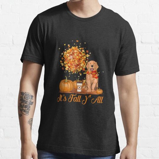 Discover It's Fall Y'all Golden Retriever Dog Halloween T-shirts