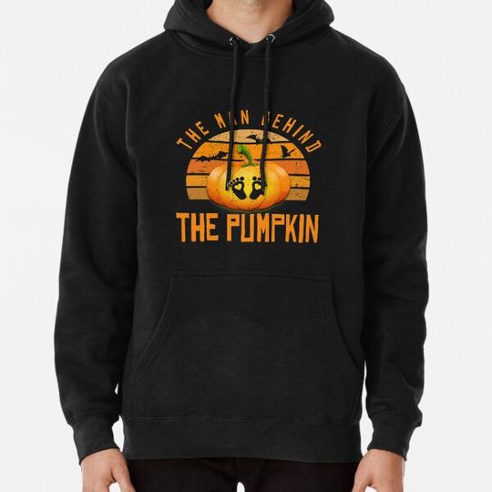 Discover The Man Behind The Pumpkin Halloween Pregnancy Gift Husband Hoodies