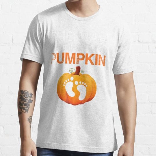 Discover The Man Behind The Pumpkin Dad Soon Halloween Pregnancy T-Shirt T-shirts