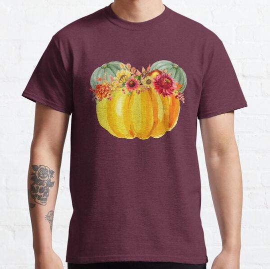 Discover Mouse Pumpkin with Floral Crown T-shirts