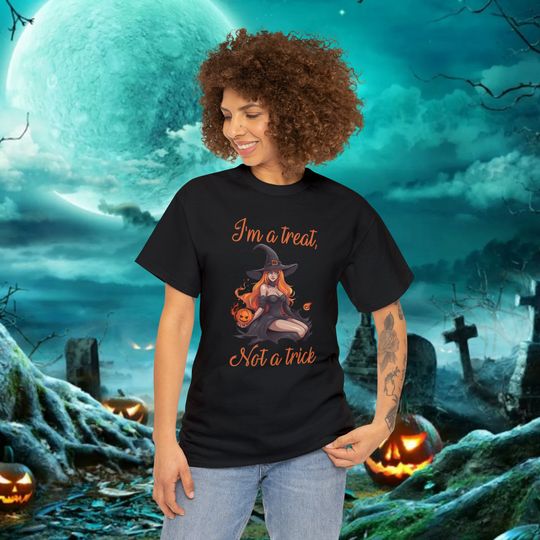 Discover Sexy "I'm a Treat, Not a Trick" Halloween Women's Crew Neck T-Shirt