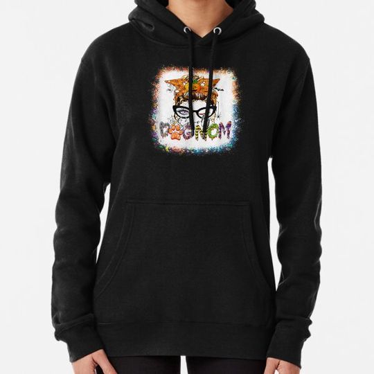 Discover Bleached Dog Mom Messy Bun Hair Halloween Costume Dog Mama Hoodies