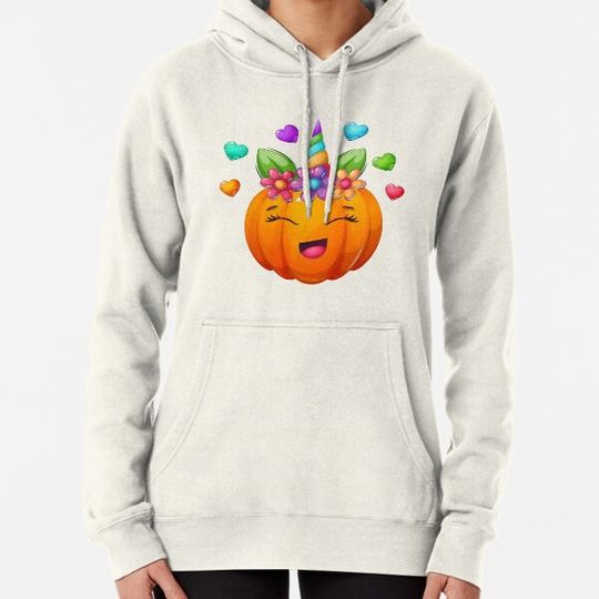Discover Cute Unicorn Pumpkin For Halloween Hoodies