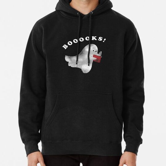 Discover Booooks Ghost Reading Books Halloween Hoodies