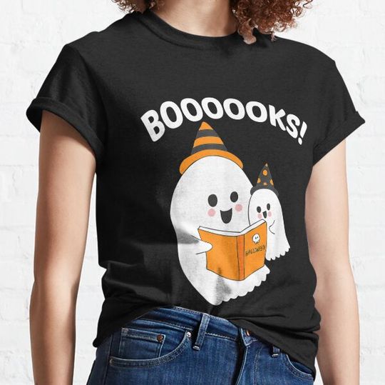 Discover Funny Teacher Halloween Ghost books boo read books T-shirts