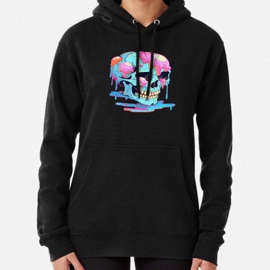 Discover Colorful Bubblegum Skull Lollipop Pink and Blue Sweets Juicy Spooky Halloween Hoodies