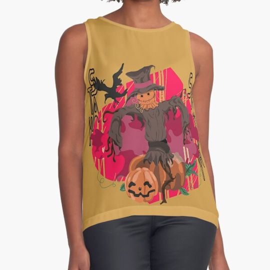 Discover Spooky Scarecrow Design T-Shirt for Halloween