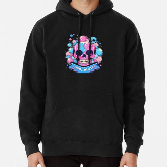 Discover Colorful Bubblegum Skull Lollipop Pink and Blue Sweets Juicy Spooky Halloween Hoodies