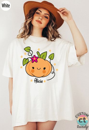 Discover Custom Name Pumpkin Shirt for Women